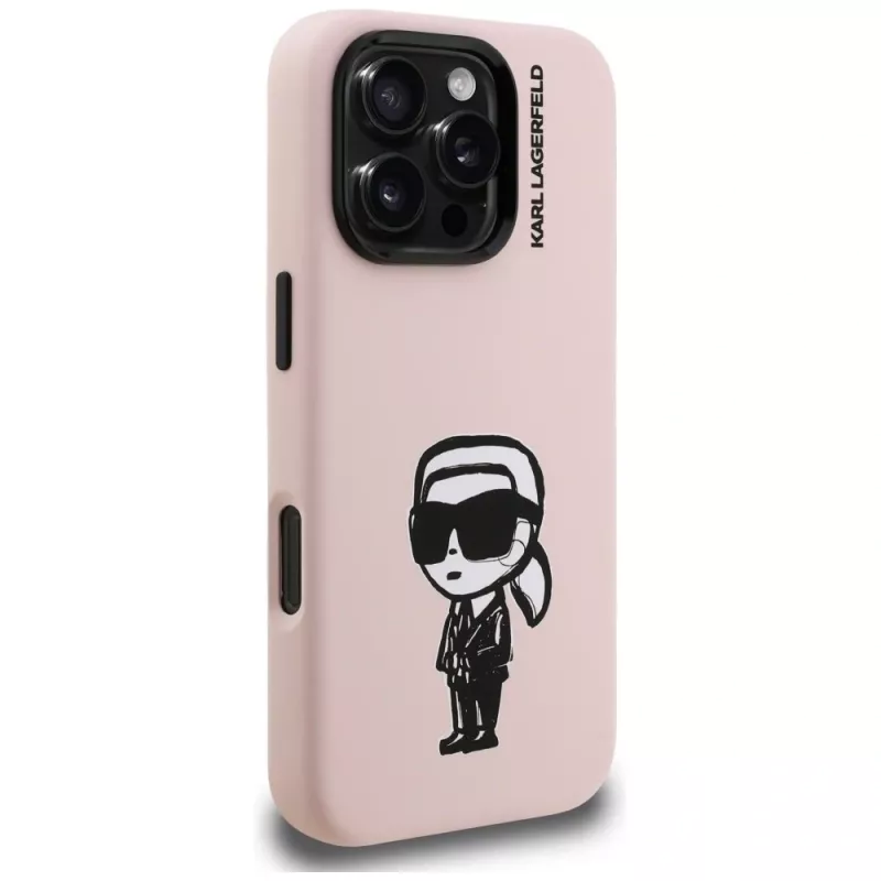 KARL LAGERFELD Silicone Karl Sketch MagSafe puzdro pre iPhone 16 Pro Max ružová