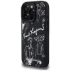 KARL LAGERFELD Grained Pattern & Logo MagSafe puzdro pre iPhone 16 Pro, čierna