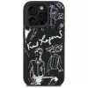 KARL LAGERFELD Grained Pattern & Logo MagSafe puzdro pre iPhone 16 Pro Max čierna