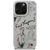 Karl Lagerfeld Grained Pattern & Logo MagSafe puzdro pre Apple iPhone 16 Pro, sivá