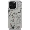 KARL LAGERFELD Grained Pattern & Logo MagSafe puzdro pre Apple iPhone 16 Pro Max - sivá