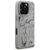 KARL LAGERFELD Grained Pattern & Logo MagSafe puzdro pre Apple iPhone 16 Pro Max - sivá