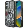 KARL LAGERFELD Liquid Glitter Choupette Logo puzdro pre iPhone 16, čierna