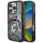 KARL LAGERFELD Liquid Glitter Choupette Logo puzdro pre iPhone 16 Pro, čierna