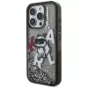 KARL LAGERFELD Liquid Glitter Choupette Logo puzdro pre iPhone 16 Pro, čierna
