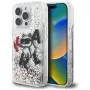 KARL LAGERFELD Liquid Glitter Choupette Logo puzdro pre iPhone 16 Pro, transparentná