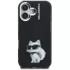 Karl Lagerfeld IML Aquarelle Choupette & Logo puzdro pre iPhone 16, čierna