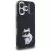 Karl Lagerfeld IML Aquarelle Choupette & Logo puzdro pre iPhone 16, čierna