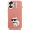 Karl Lagerfeld IML Aquarelle Choupette & Logo puzdro na telefón pre iPhone 16, ružová