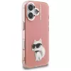 Karl Lagerfeld IML Aquarelle Choupette & Logo puzdro na telefón pre iPhone 16, ružová