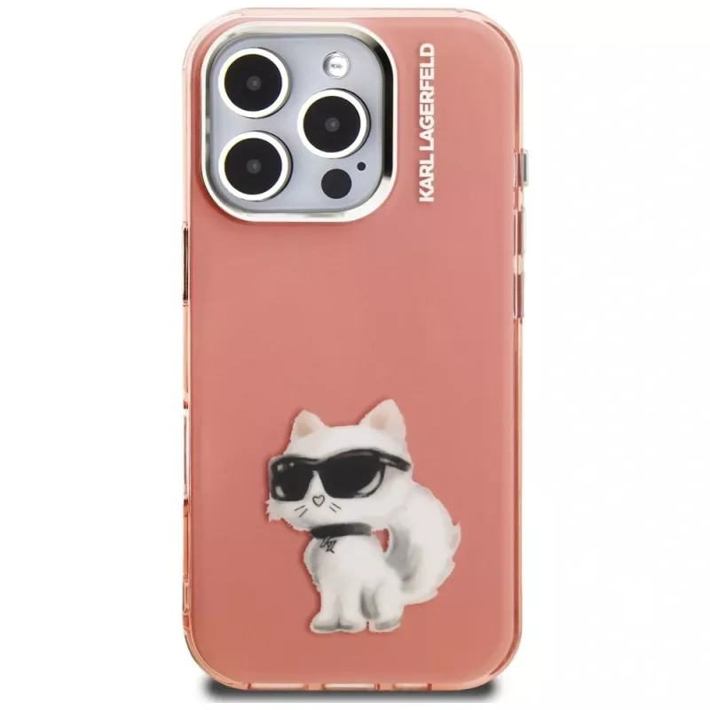 Karl Lagerfeld IML Aquarelle Choupette & Logo puzdro pre Apple iPhone 16 Pro, ružová
