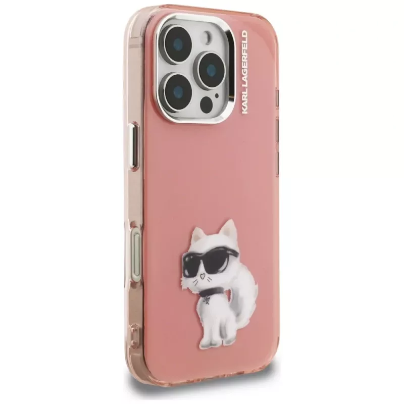Karl Lagerfeld IML Aquarelle Choupette & Logo puzdro pre Apple iPhone 16 Pro, ružová