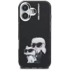 KARL LAGERFELD IML Aquarelle Karl & Choupette & Logo zadný kryt pre Apple iPhone 16, čierna