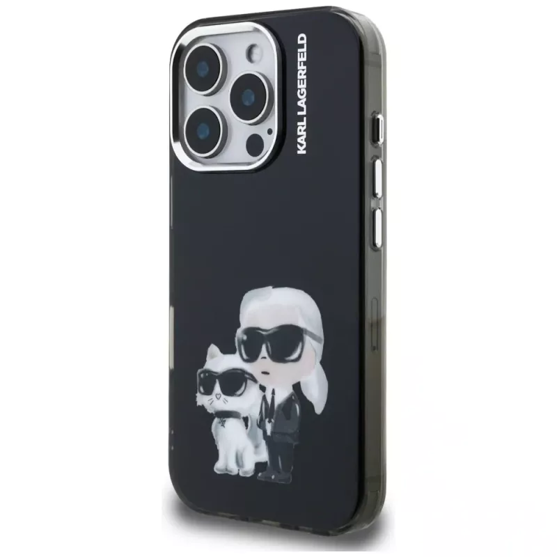 KARL LAGERFELD IML Aquarelle ochranné puzdro pre Apple iPhone 16 Pro - čierna