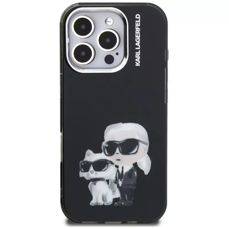 KARL LAGERFELD IML Aquarelle ochranné puzdro pre Apple iPhone 16 Pro - čierna