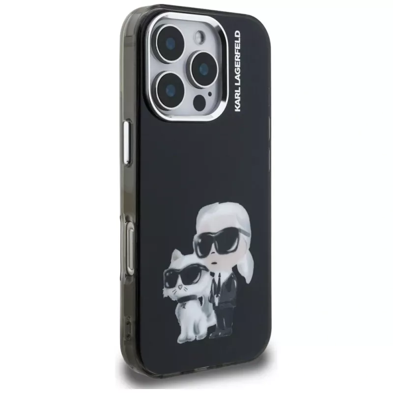 KARL LAGERFELD IML Aquarelle ochranné puzdro pre Apple iPhone 16 Pro - čierna