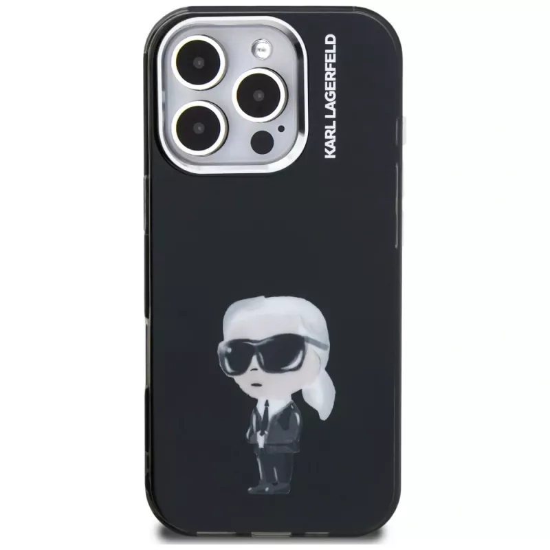 Karl Lagerfeld IML Aquarelle Karl & Logo puzdro pre Apple iPhone 16 Pro, čierna
