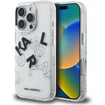 Karl Lagerfeld IML Sketched Graphic puzdro pre iPhone 16 Pro transparentná