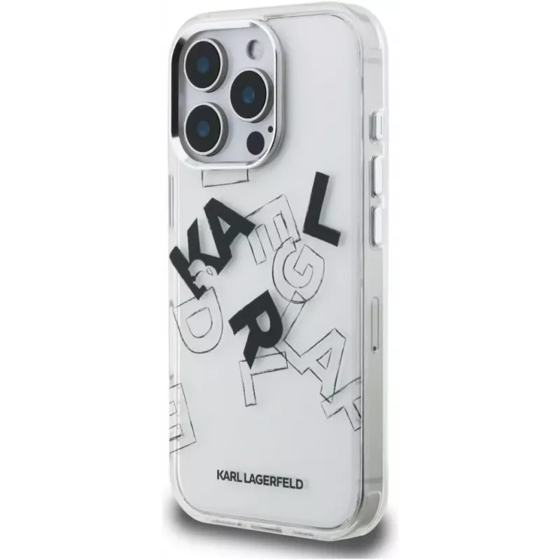 Karl Lagerfeld IML Sketched Graphic puzdro pre iPhone 16 Pro transparentná