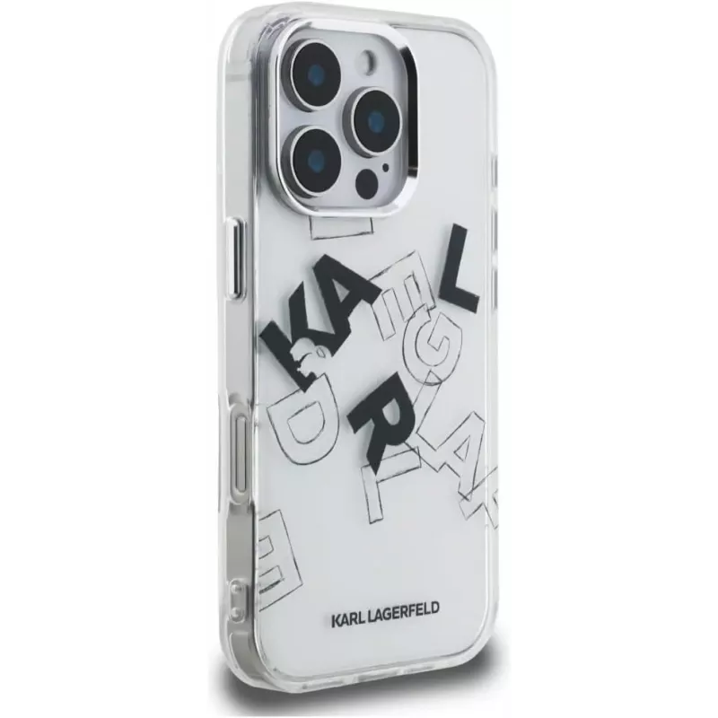 Karl Lagerfeld IML Sketched Graphic puzdro pre iPhone 16 Pro transparentná