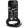 Karl Lagerfeld Crossbody GrainedPattern & Logo puzdro pre iPhone 16, čierna