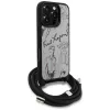 Karl Lagerfeld Crossbody puzdro s genarbovaným vzorom & logom pre iPhone 16 Pro Max, sivá