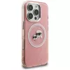 Karl Lagerfeld IML Glitter Karl & Choupette Heads Logo MagSafe puzdro pre iPhone 16 Pro ružová