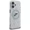 KARL LAGERFELD IML Glitter Karl & Choupette Heads Logo MagSafe puzdro pre iPhone 16, sivá
