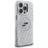 KARL LAGERFELD IML Glitter Karl & Choupette Heads Logo MagSafe puzdro pre iPhone 16 Pro Max sivá