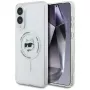 Karl Lagerfeld Button Choupette Head Printed Logo MagSafe puzdro pre Samsung Galaxy S25 Edge biela