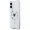 Karl Lagerfeld Button Choupette Head Printed Logo MagSafe puzdro pre Samsung Galaxy S25 Edge biela