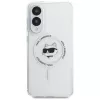 Karl Lagerfeld Button Choupette Head Printed Logo MagSafe puzdro pre Samsung Galaxy S25 Edge biela