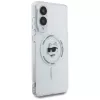 Karl Lagerfeld Button Choupette Head Printed Logo MagSafe puzdro pre Samsung Galaxy S25 Edge biela