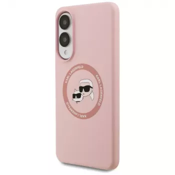 Karl Lagerfeld Silicone DoubleHeads And Circle MagSafe puzdro pre Samsung Galaxy S25 Edge ružová