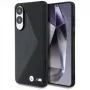BMW Leder Oversized Stripes MagSafe puzdro pre Samsung Galaxy S25 Edge čierna