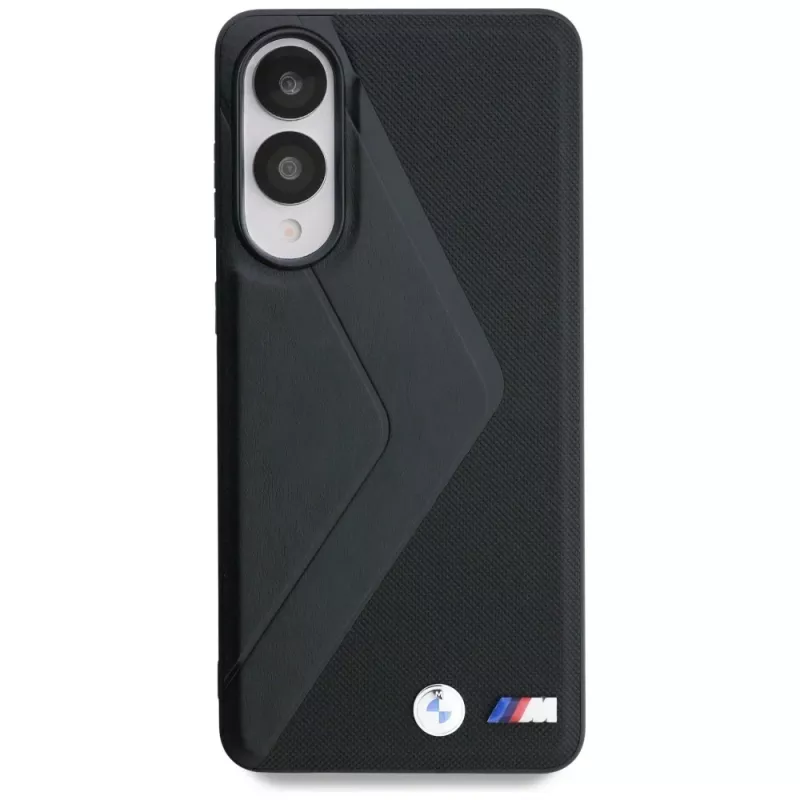 BMW Leder Oversized Stripes MagSafe puzdro pre Samsung Galaxy S25 Edge čierna
