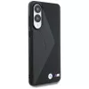 BMW Leder Oversized Stripes MagSafe puzdro pre Samsung Galaxy S25 Edge čierna
