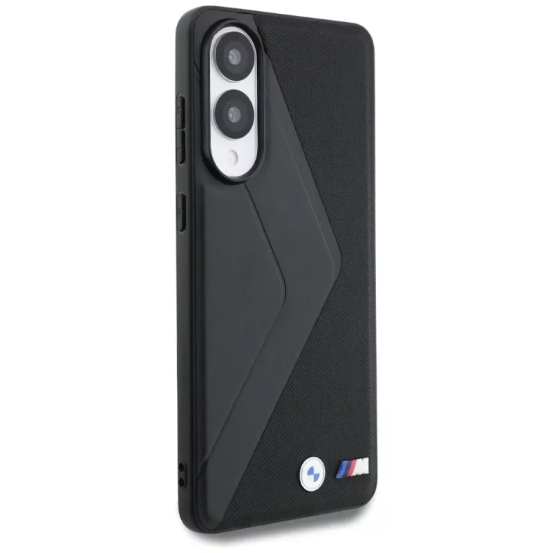 BMW Leder Oversized Stripes MagSafe puzdro pre Samsung Galaxy S25 Edge čierna