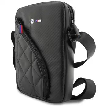 BMW Carbon Pockets & Metal Logo 8 čierne puzdro na smartfón