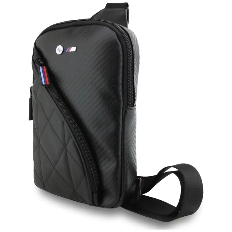 BMW CarbonPocket & Metal Logo crossbody taška na telefón čierna