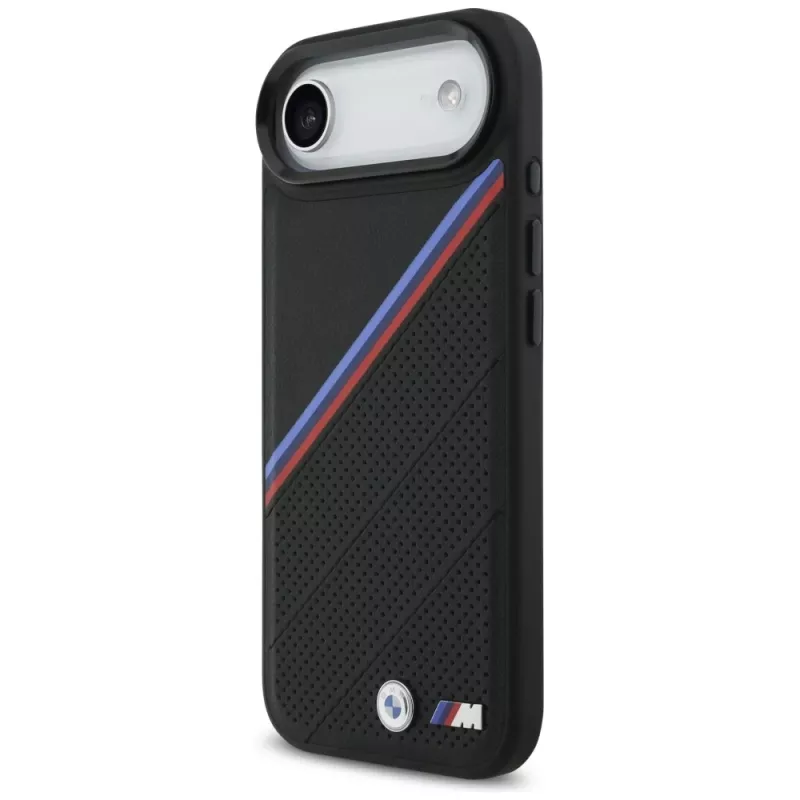 BMW M Tricolor Metal Logo puzdro MagSafe pre Apple iPhone Air, čierne