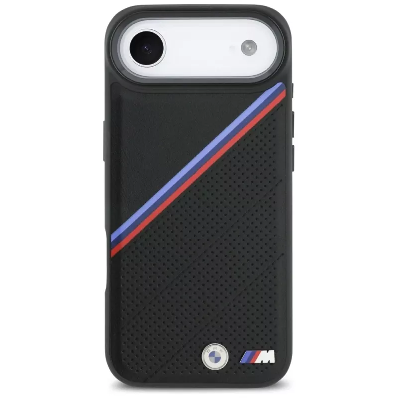 BMW M Tricolor Metal Logo puzdro MagSafe pre Apple iPhone Air, čierne