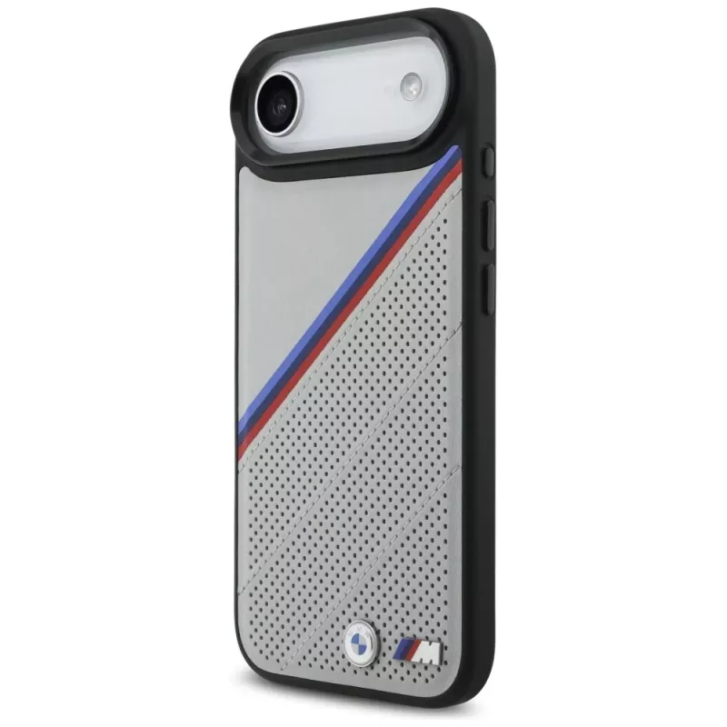 BMW M Tricolor Metal Logo puzdro MagSafe pre Apple iPhone Air, sivé