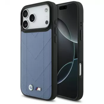 BMW M Quilted Logo MagSafe puzdro pre iPhone 17 Pro Max modrá
