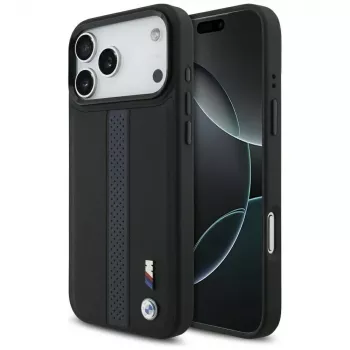 BMW M Perforated Stripe Logo MagSafe puzdro pre iPhone 17 Pro Max modrá
