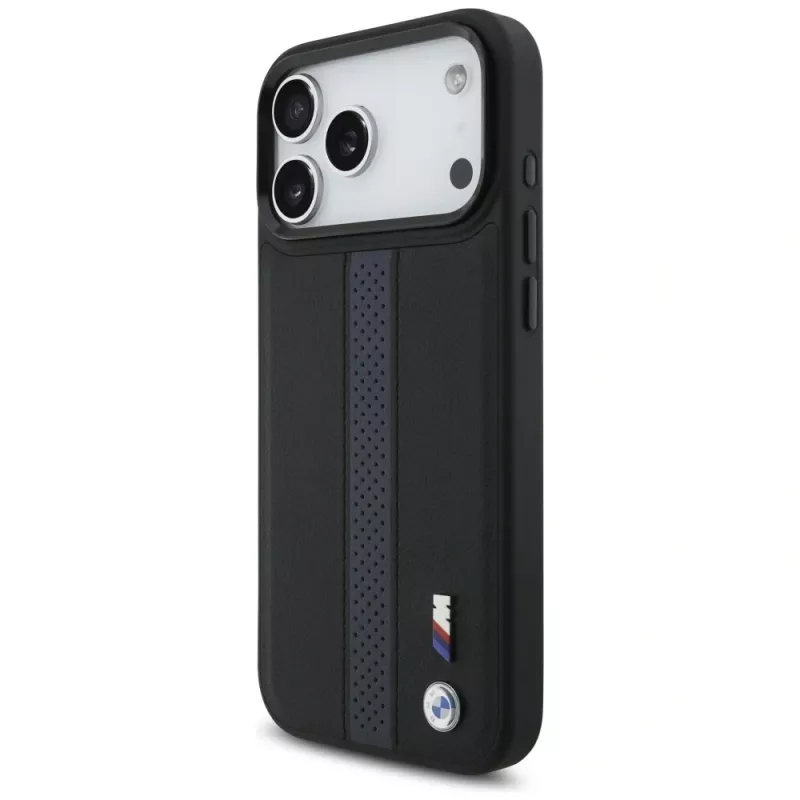 BMW M Perforated Stripe Logo MagSafe puzdro pre iPhone 17 Pro Max modrá