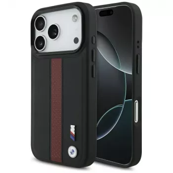BMW M Perforated Stripe Logo MagSafe puzdro pre iPhone 17 Pro červená