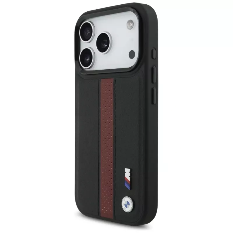 BMW M Perforated Stripe Logo MagSafe puzdro pre iPhone 17 Pro červená