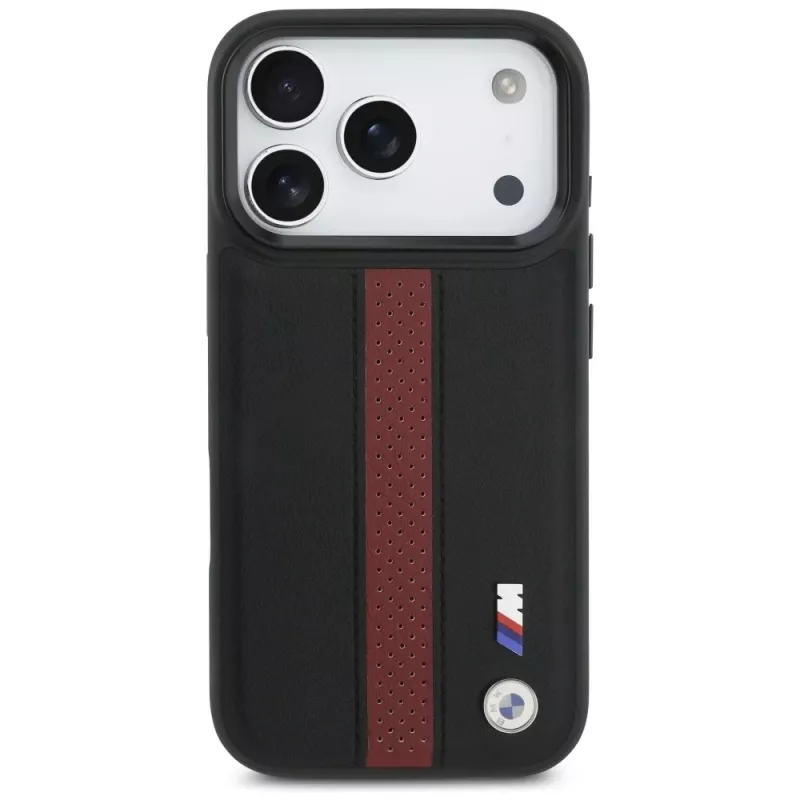 BMW M Perforated Stripe Logo MagSafe puzdro pre iPhone 17 Pro červená