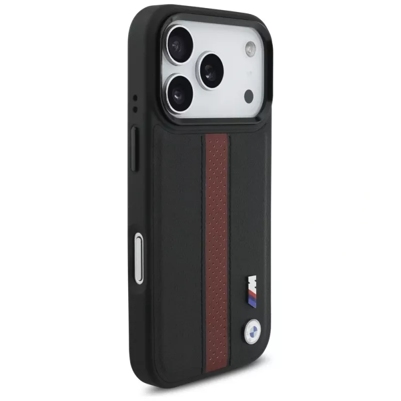 BMW M Perforated Stripe Logo MagSafe puzdro pre iPhone 17 Pro červená
